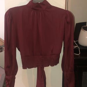 Burgundy sexy blouse
